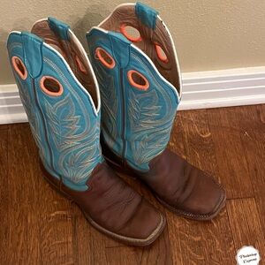 Turquoise and Brown Western Boots